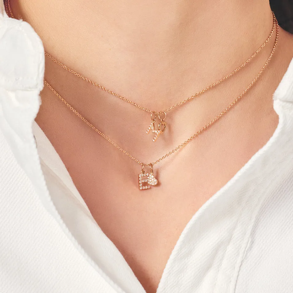 Krebber Essentials Collier 18 Karat Gold Buchstaben-Anhänger