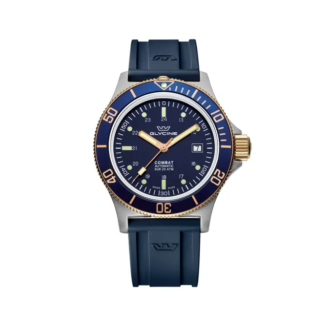 Glycine Combat Sub GL0432 Herrenuhr 42mm blau