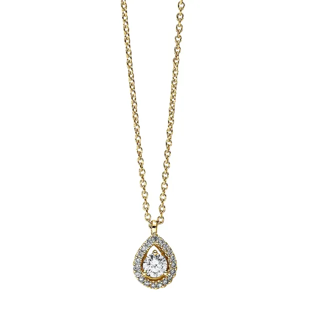 Hans Lorenz Solitaire Collier mit Besatz
