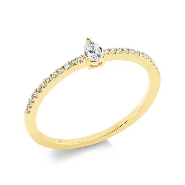 Hans Lorenz Ring Solitaire mit Besatz