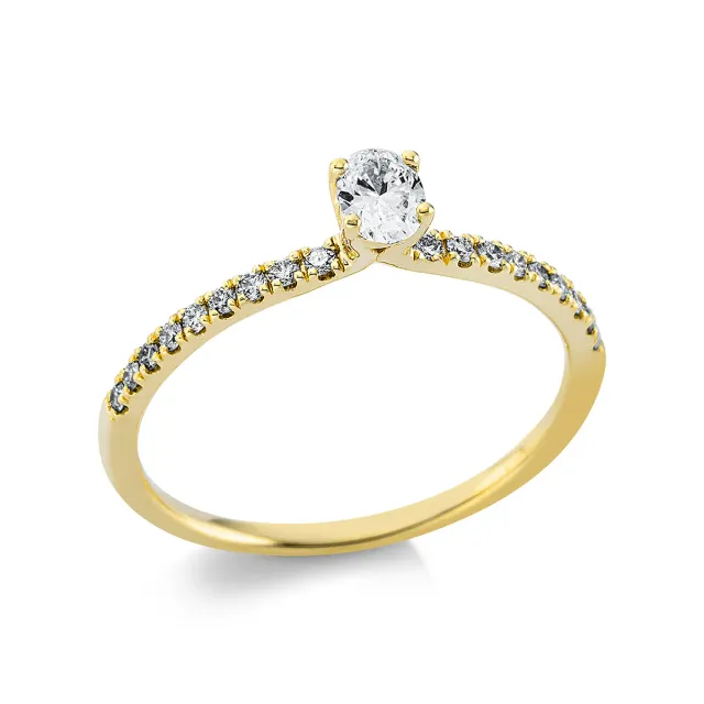 Hans Lorenz Solitaire Ring mit Besatz