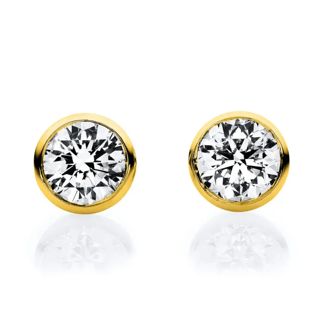 Hans Lorenz Solitaire Ohrstecker Diamant Gold