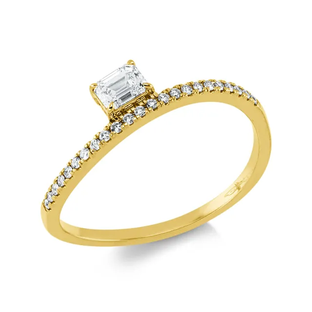 Hans Lorenz Solitaire Ring mit Besatz