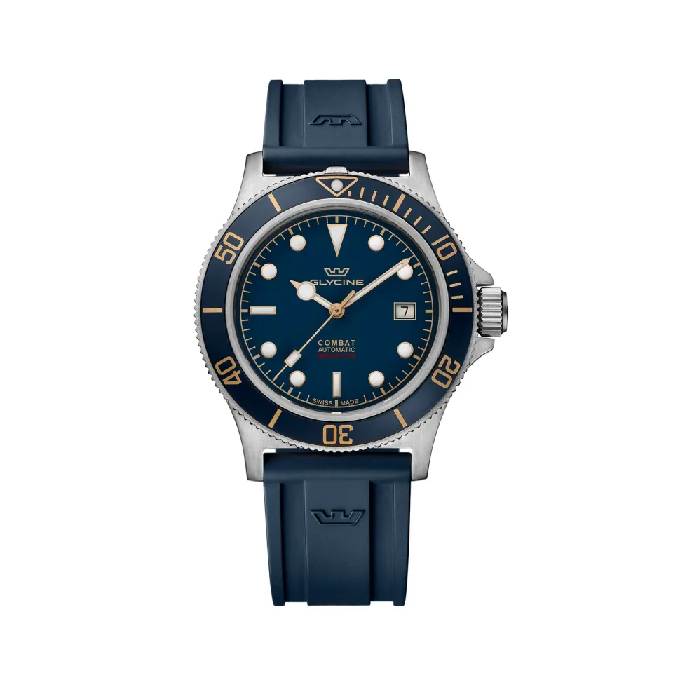 Glycine Combat Sub Sport GMT GL0327 Herrenuhr 42mm blau