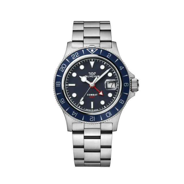 Glycine Combat Sub Sport GMT GL1051 Uhr, Blau, Quarz