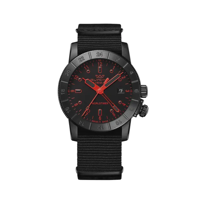 Glycine Airman Worldtimer GL1027 Herrenuhr 42mm Quarz