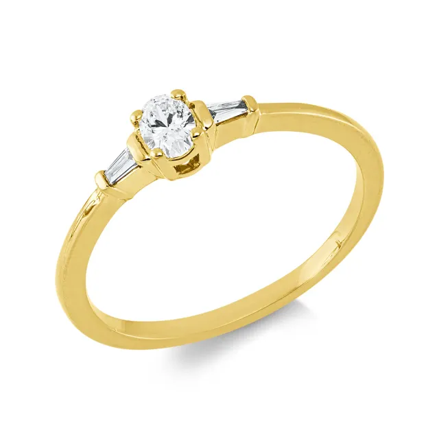 Hans Lorenz Solitaire Ring mit Besatz