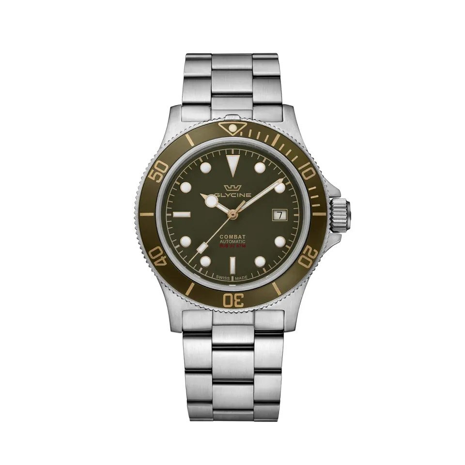 Glycine Combat Sub Sport GL0487 Automatikuhr Khaki 42mm