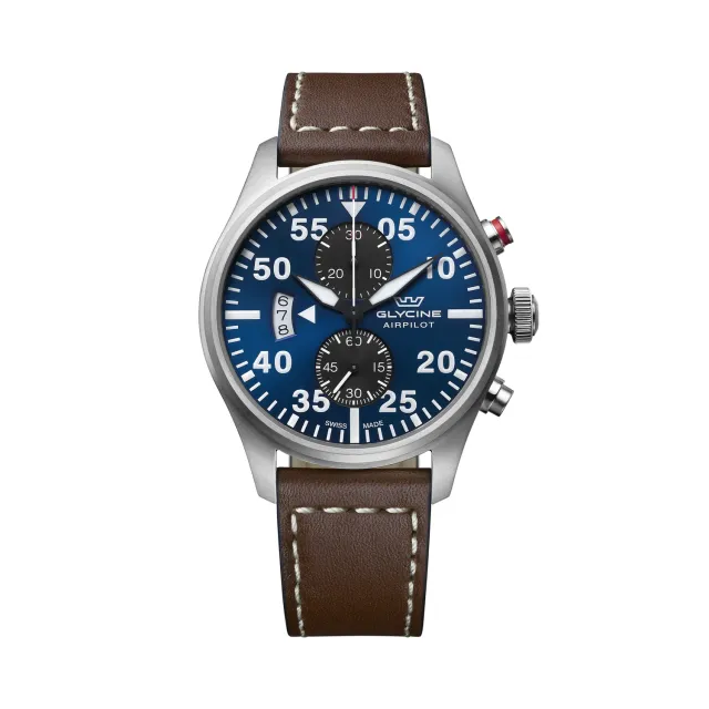 Glycine Airpilot GL0357 Herrenuhr 44 mm Quarz blau