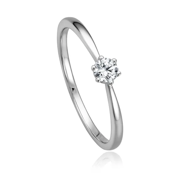 Krebber Essentials Damenring Weißgold Diamant 0,17 ct Gr. 50