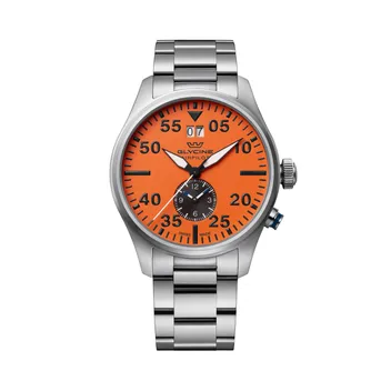 Glycine Airpilot GL0448 Herrenuhr Quarz 44mm Orange