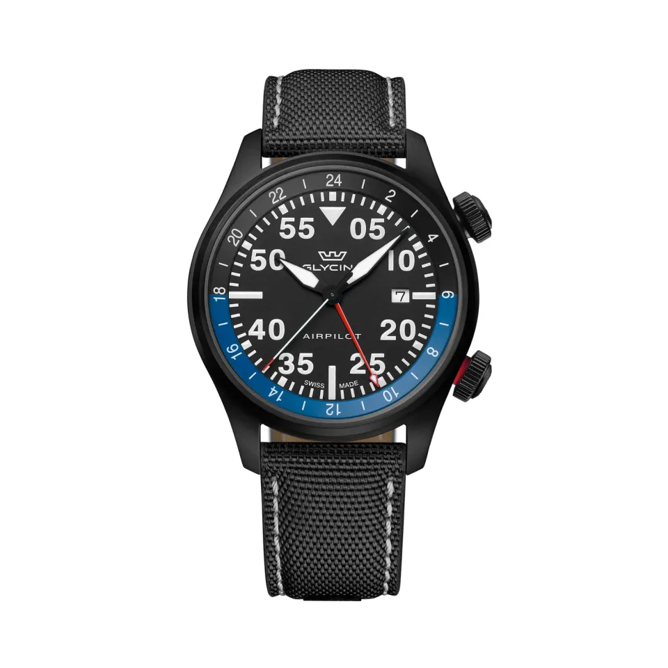 Glycine Airpilot GL0437 Fliegeruhr GMT schwarz 44 mm