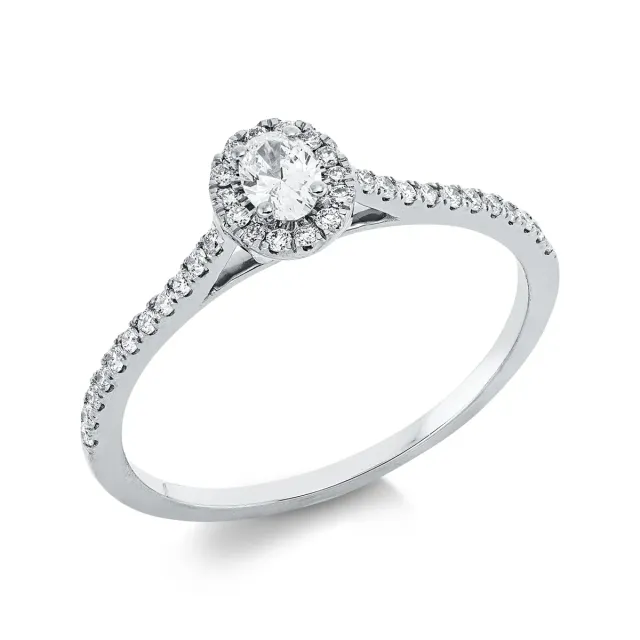 Hans Lorenz Solitaire Ring mit Besatz