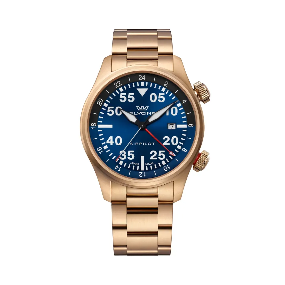 Glycine Airpilot GMT GL0350 Herrenuhr blau Quarz 44mm