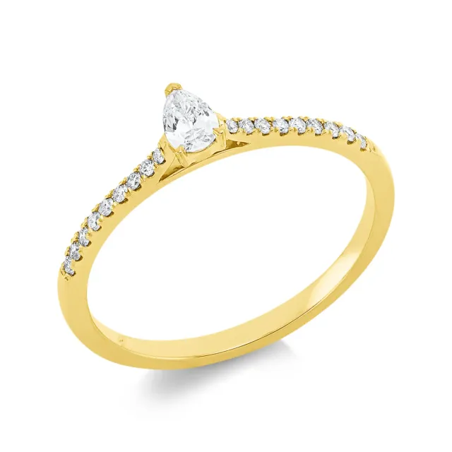 Hans Lorenz Ring Solitaire mit Besatz Ring