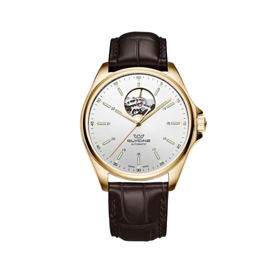 Glycine Combat Classic Open Heart GL0121 Armbanduhr silber Automatik