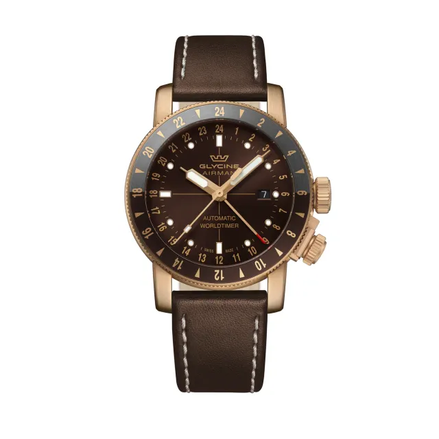 Glycine Airman Contemporary Bronze GMT GL0549 44 mm Automatikuhr