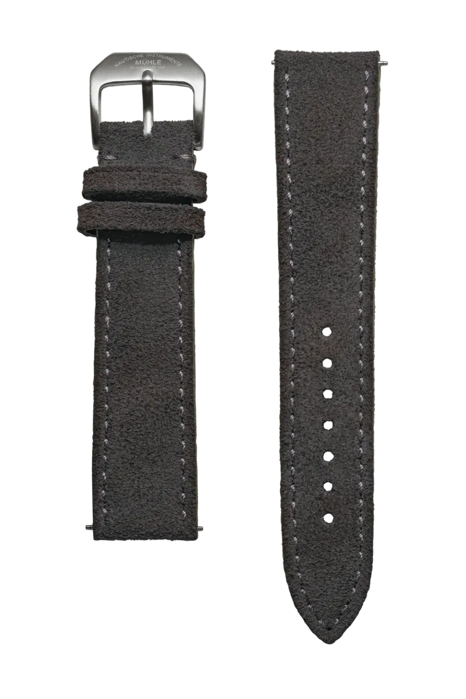 Mühle Glashütte Veloursband Grau Uhrenarmband