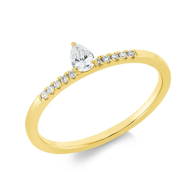 Hans Lorenz Solitaire Ring mit Besatz