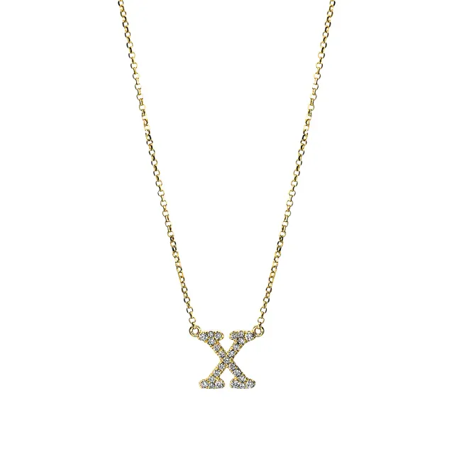 Hans Lorenz Buchstabe Collier Brillant 43 cm