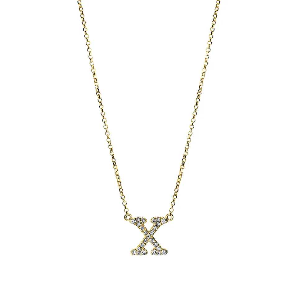 Hans Lorenz Buchstabe Collier Brillant 43 cm