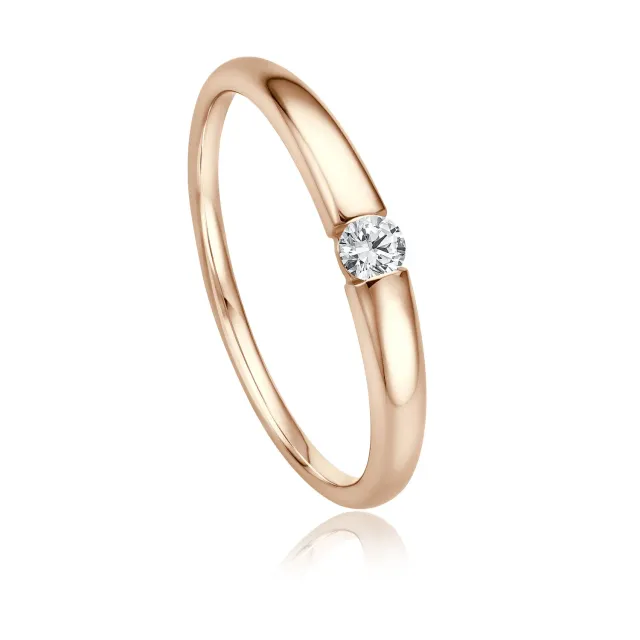 Krebber Essentials Diamant Damenring Roségold Größe 52