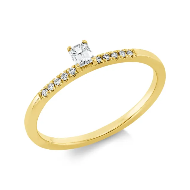 Hans Lorenz Solitaire Ring mit Besatz