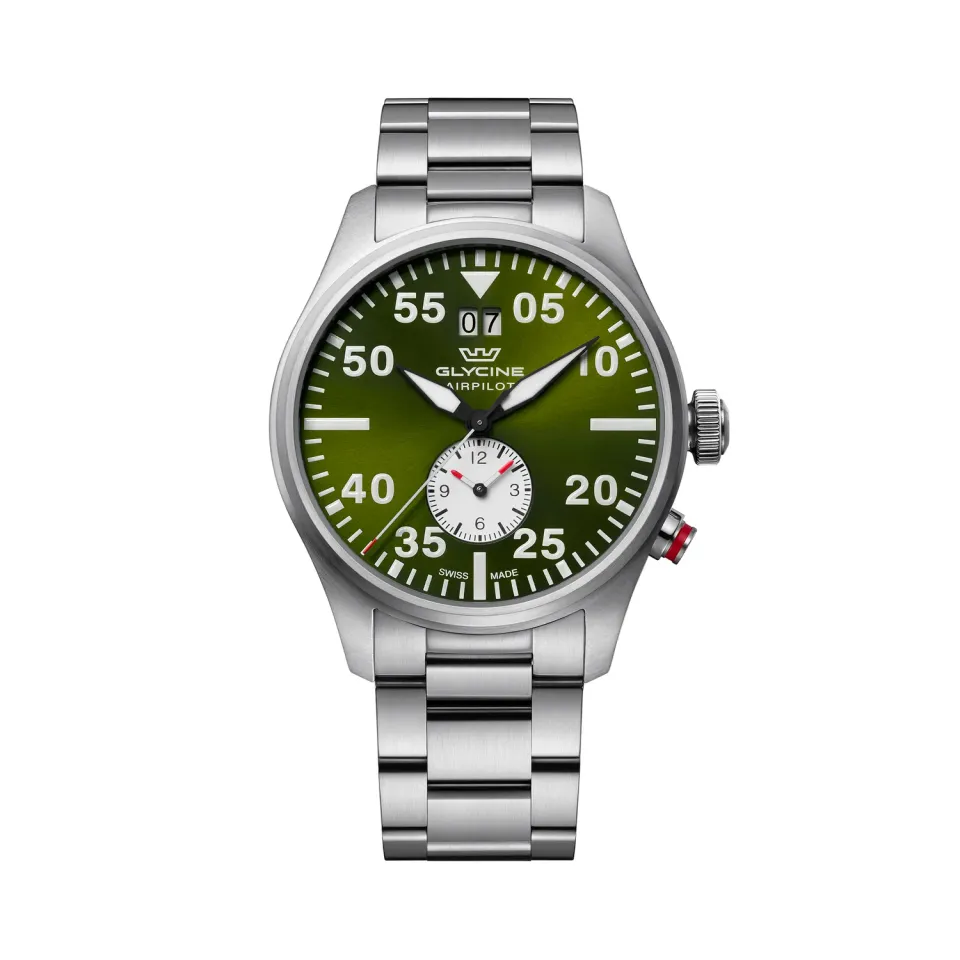 Glycine Airpilot GL0450 Herrenuhr Quarz 44mm Grün