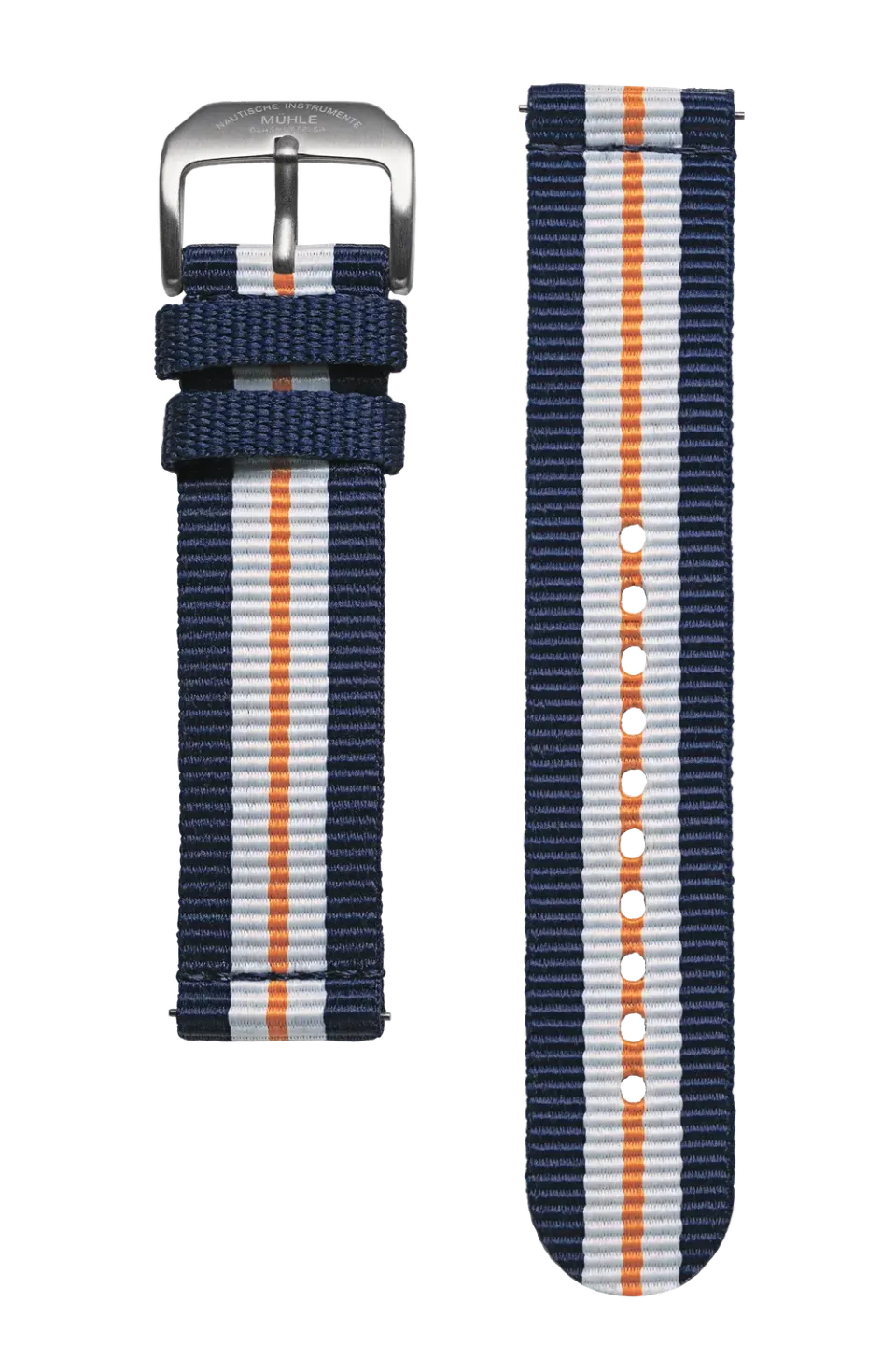 Mühle Glashütte Textilband Blau-Weiß-Orange