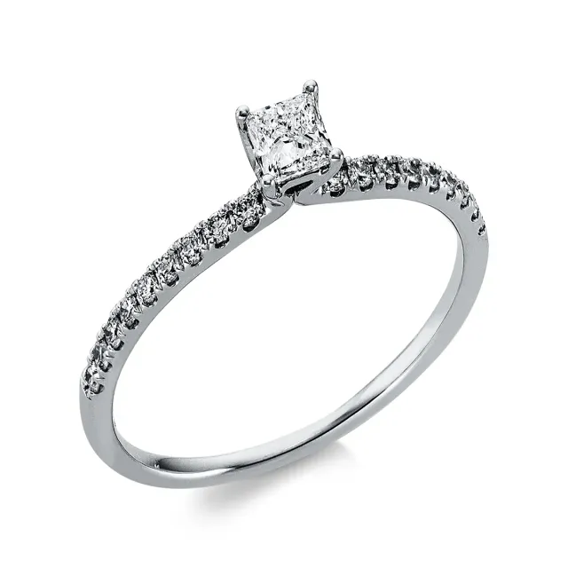 Hans Lorenz Solitaire Ring mit Besatz