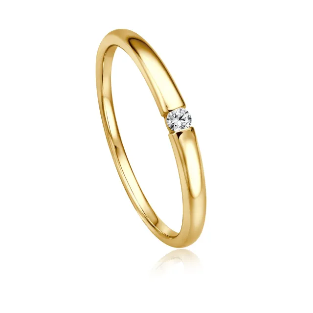 Krebber Essentials Diamant Damenring in Gelbgold