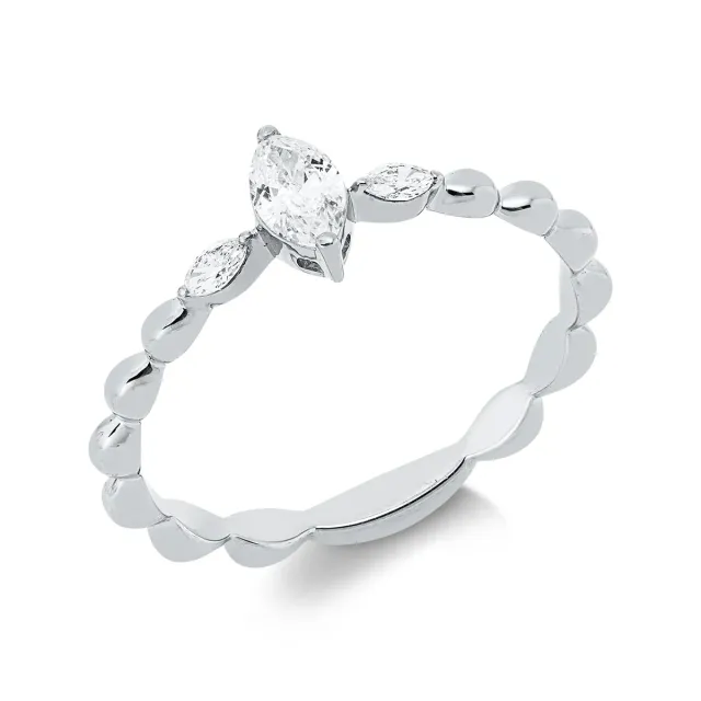 Hans Lorenz Solitaire mit Besatz Ring