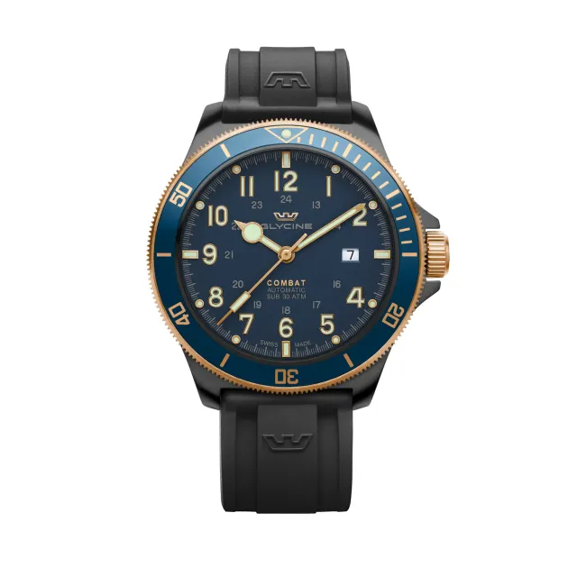 Glycine Combat Sub GL0280 Taucheruhr 46 mm blau