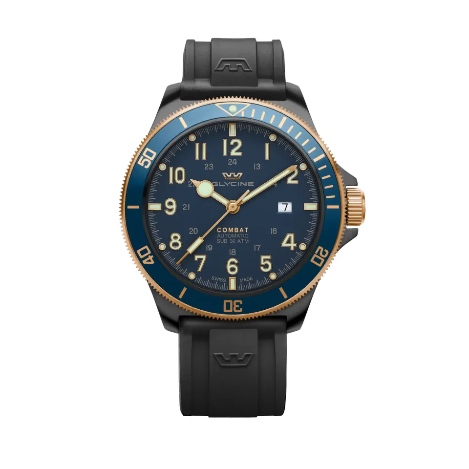 Glycine Combat Sub GL0280 Taucheruhr 46 mm blau