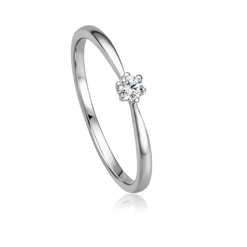 Krebber Essentials Damenring Weißgold Diamant 0,09 ct Gr. 52