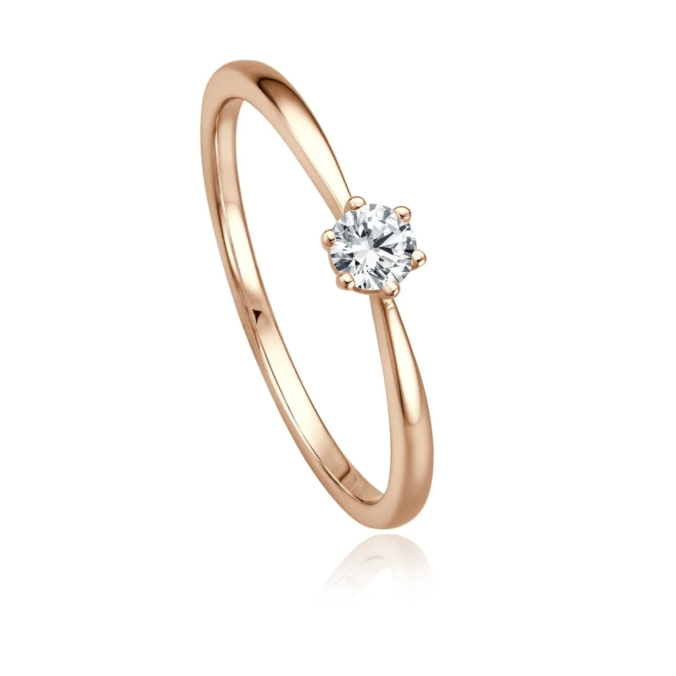 Krebber Essentials EH004514 Damenring Roségold 0,17 ct