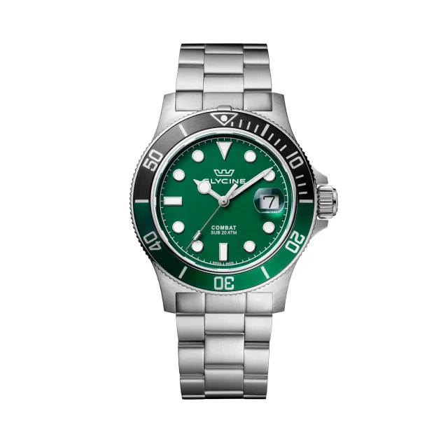 Glycine Combat Sub Sport GL1014 Quarzuhr 42mm grün