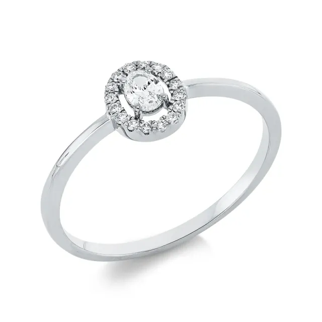 Hans Lorenz Solitaire Ring mit Besatz