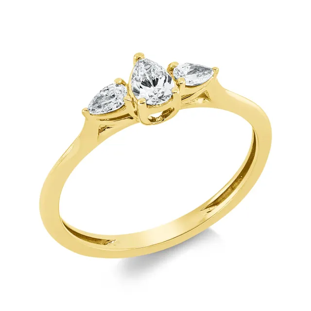 Hans Lorenz Solitaire Ring mit Besatz