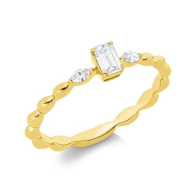 Hans Lorenz Solitaire Ring mit Besatz