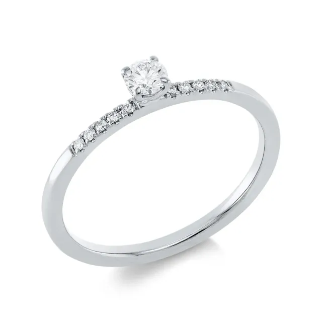 Hans Lorenz Ring Solitaire mit Besatz Ring
