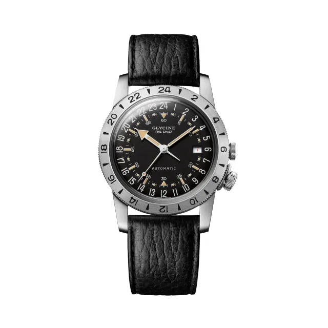 Glycine Airman Vintage GL0469 Herrenuhr 40mm schwarz