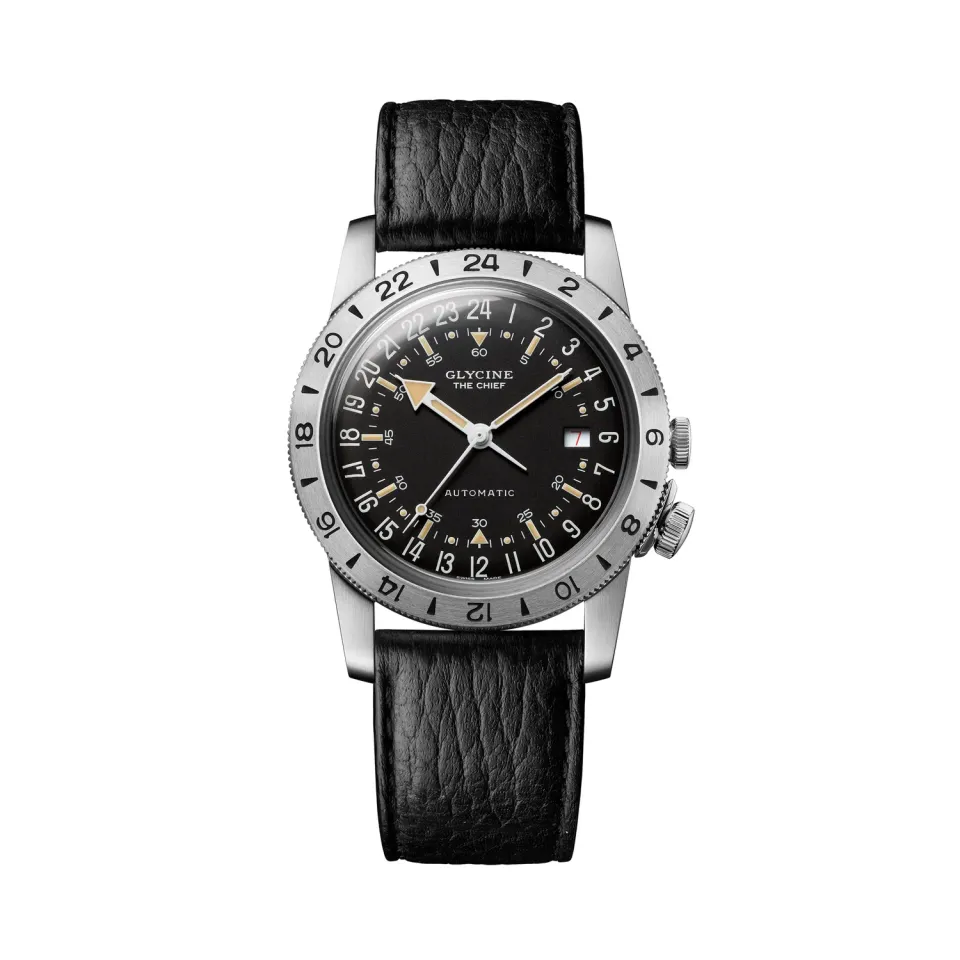 Glycine Airman Vintage GL0469 Herrenuhr 40mm schwarz
