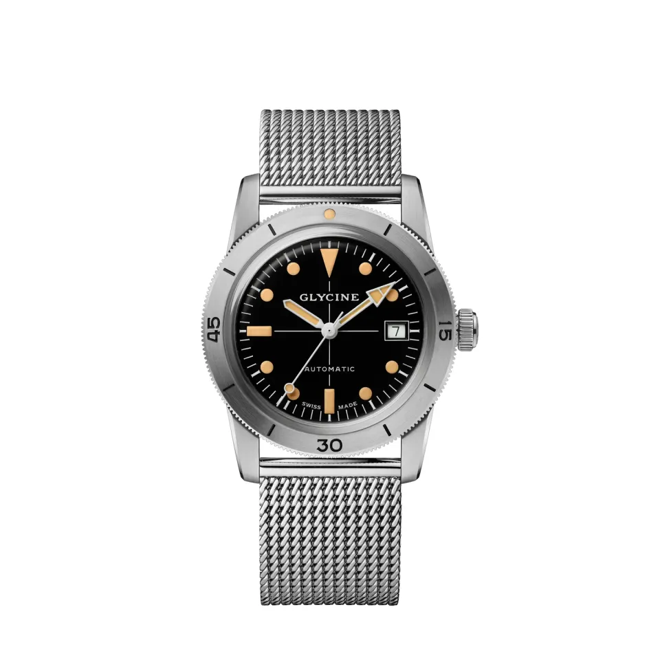 Glycine Sea Kraken GL0504 39 mm Automatik-Taucheruhr schwarz