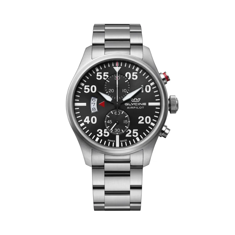 Glycine Airpilot Chrono GL0355 Quarzuhr 44 mm schwarz
