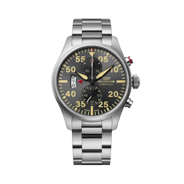 Glycine Airpilot GL0356 Quarz-Chronograph 44 mm Schwarz 100 m