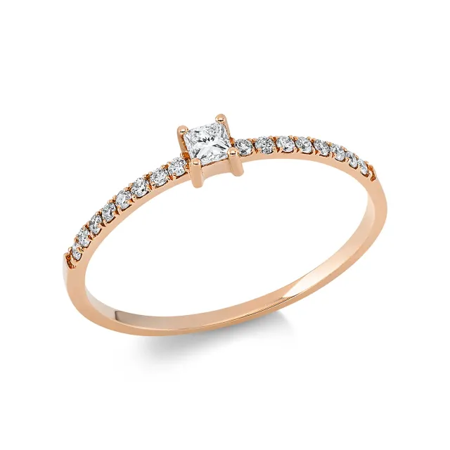 Hans Lorenz Solitaire Ring mit Besatz
