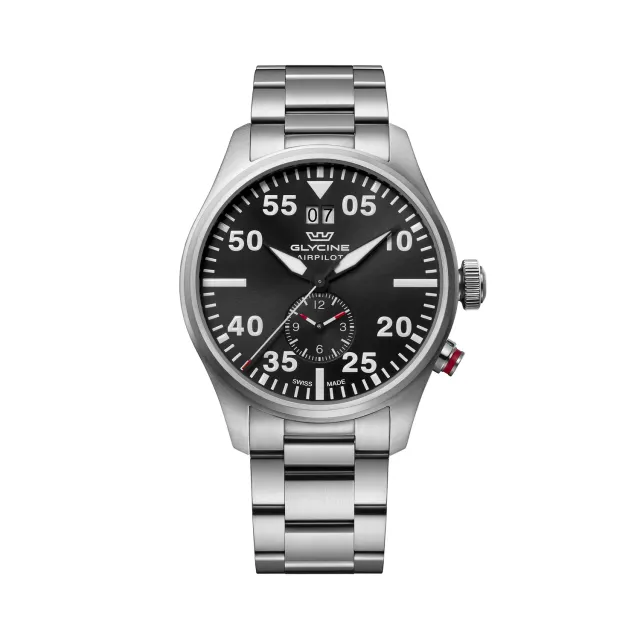 Glycine Airpilot Dual Time GL0363 Quarzuhr 44 mm Schwarz