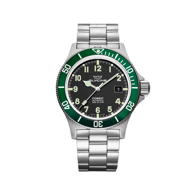 Glycine Combat Sub GL0253 Herrenuhr 42mm Stahlband schwarz