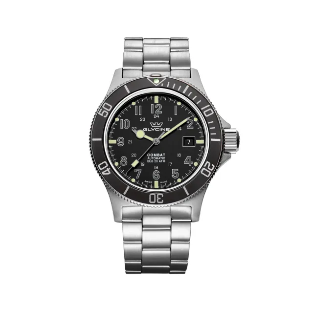 Glycine Combat Sub GL0076 Herrenuhr 42mm Stahlband
